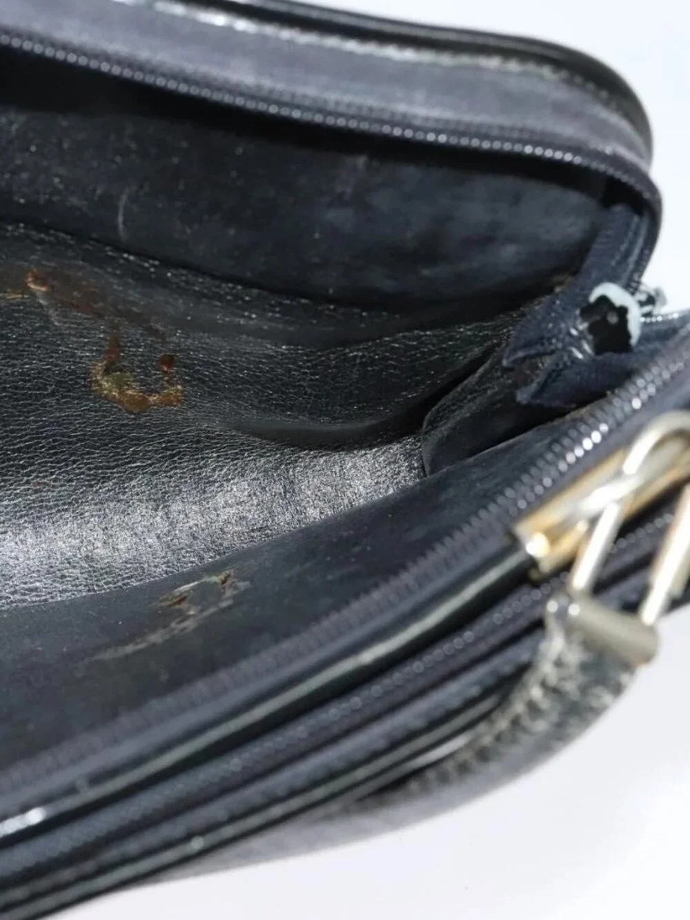 Christian Dior Trotter Canvas Shoulder Bag Navy Gold Auth 122509 - Picture 11 of 16